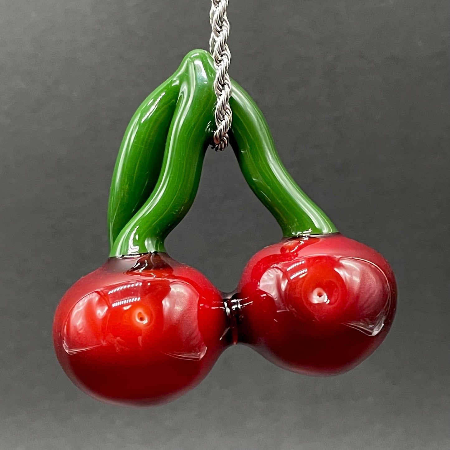Hand-blown Cherry pendant - Leviathan Glass original
