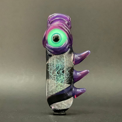 Hand-blown Royal jelly dichroic cyclops pendant - Leviathan Glass original