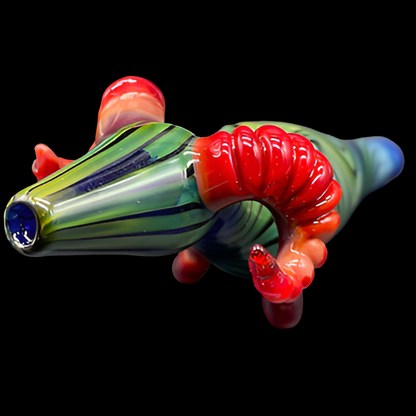 Hand-blown glass Rams Horn Steamroller by Leviathan Glass