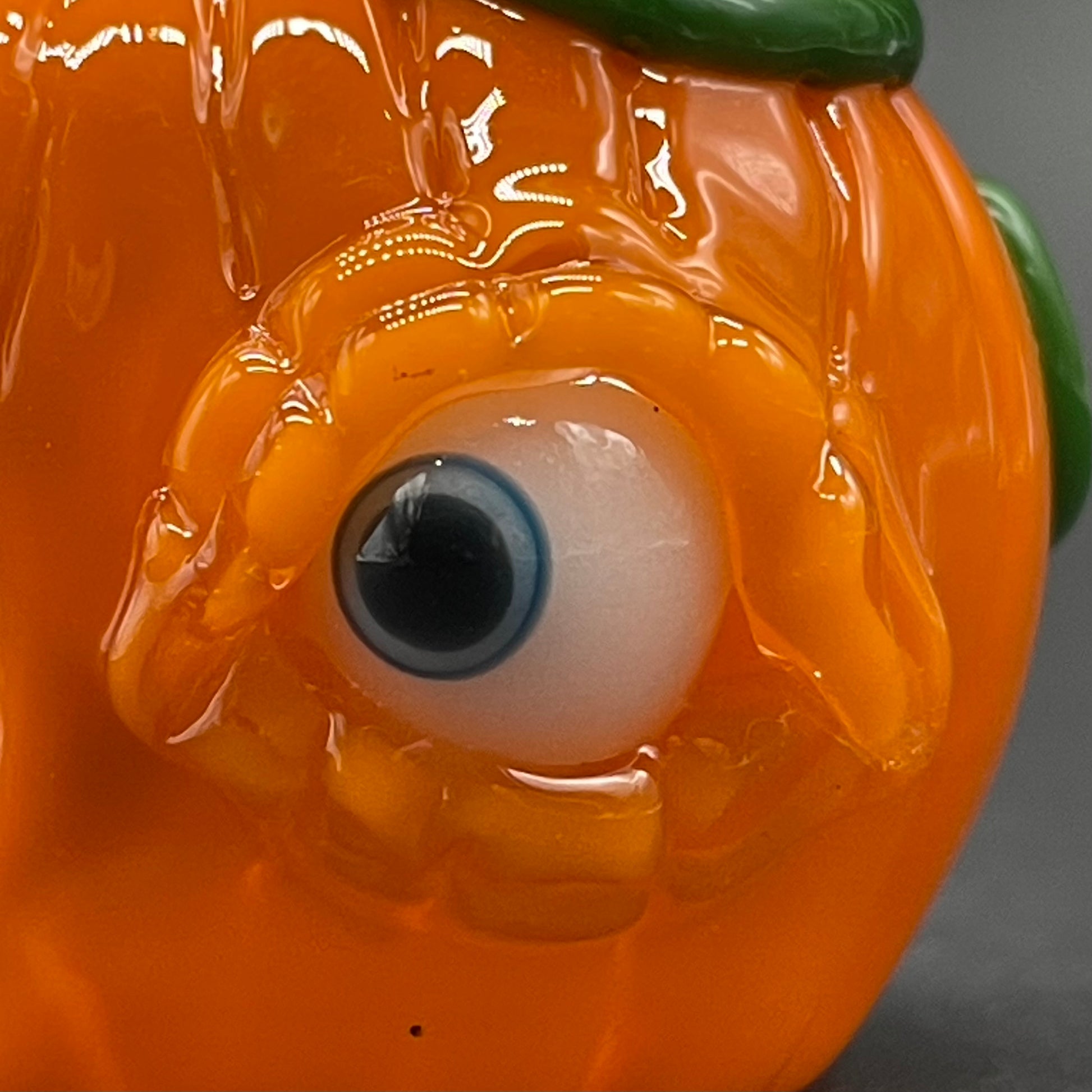 Hand-blown screaming jack-o’-lantern - Leviathan Glass original