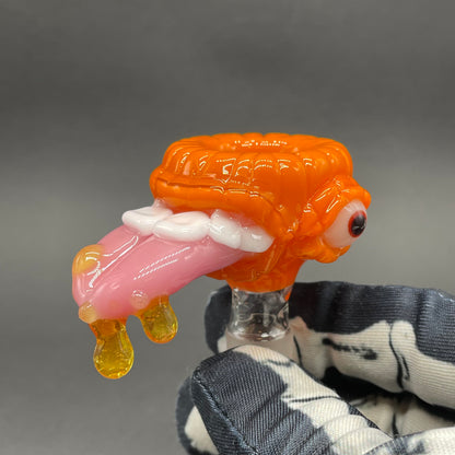 Leviathan Glass 14mm drooling tongue slide - hand-blown art