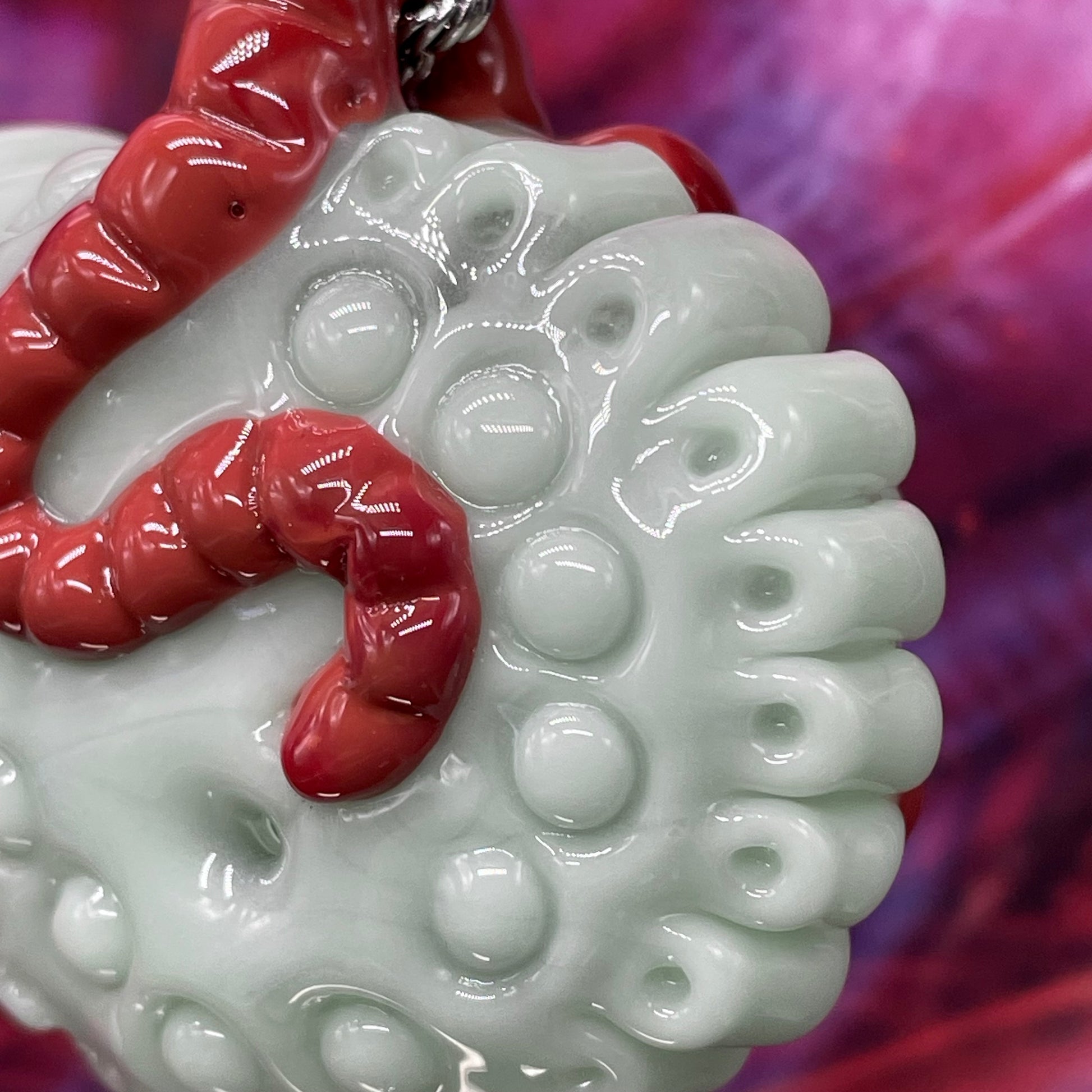 Worm eater pendant glass art - premium handcrafted piece