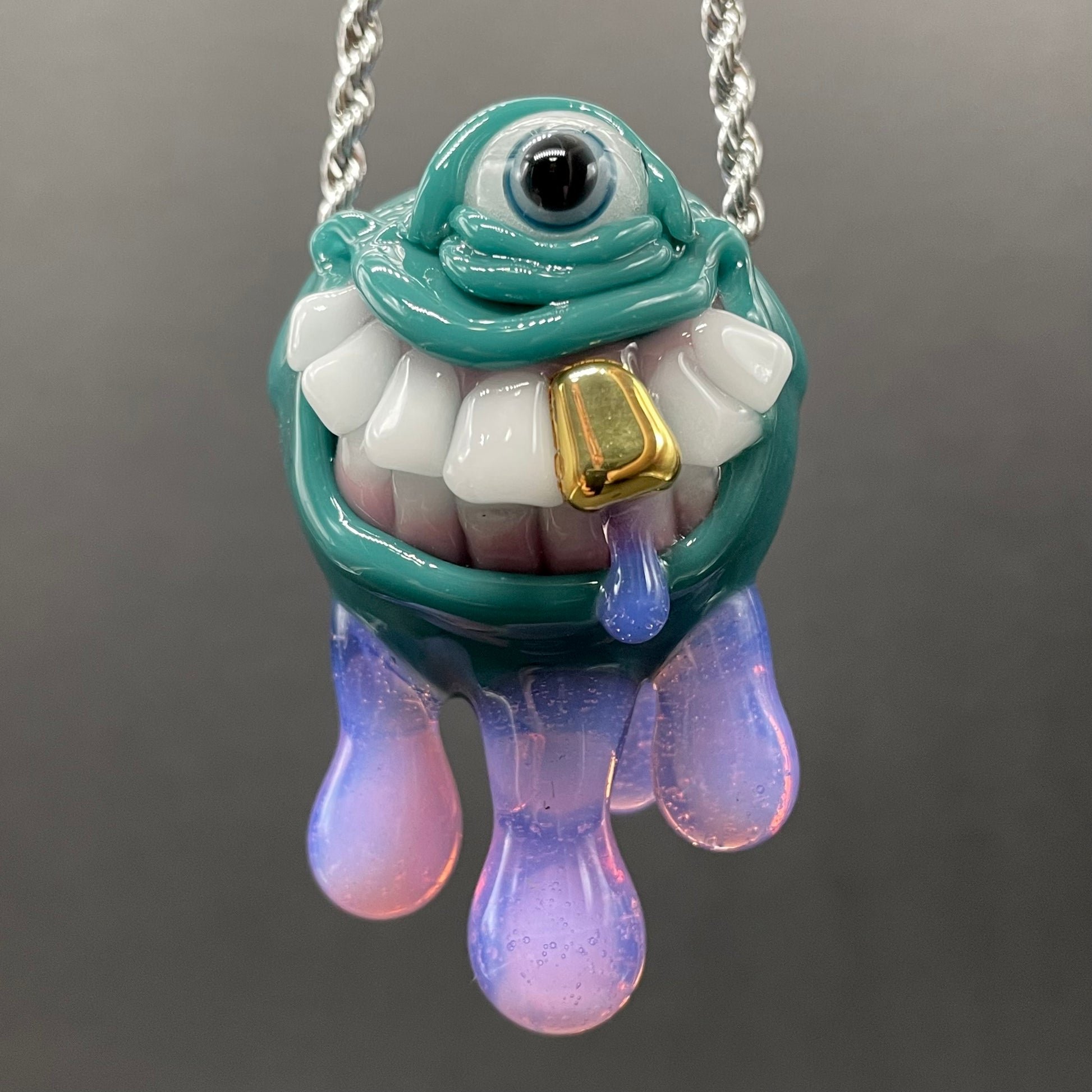 Hand-blown Dripping with sarcasm glass pendant - Leviathan Glass original