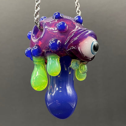 About last night glass mushroom pendant craftsmanship - artisan glass work