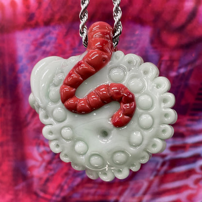 Worm eater pendant craftsmanship - artisan glass work