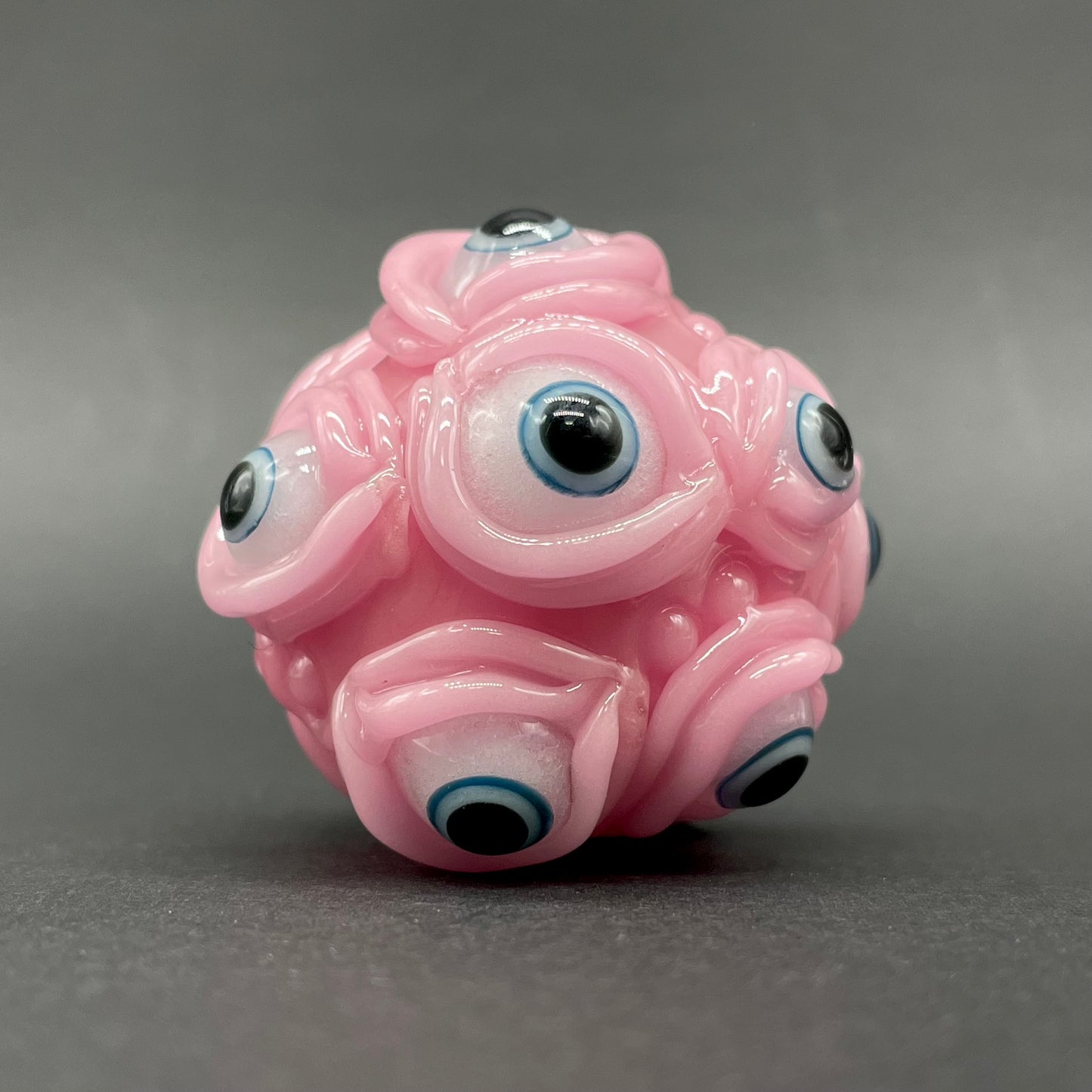 Artisan glass Pink Argus pendant - detailed craftsmanship