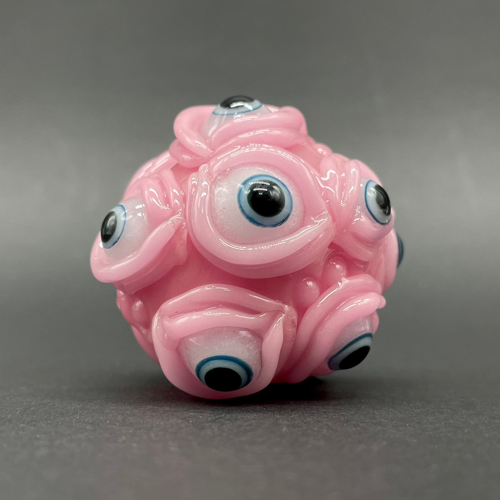 Artisan glass Pink Argus pendant - detailed craftsmanship
