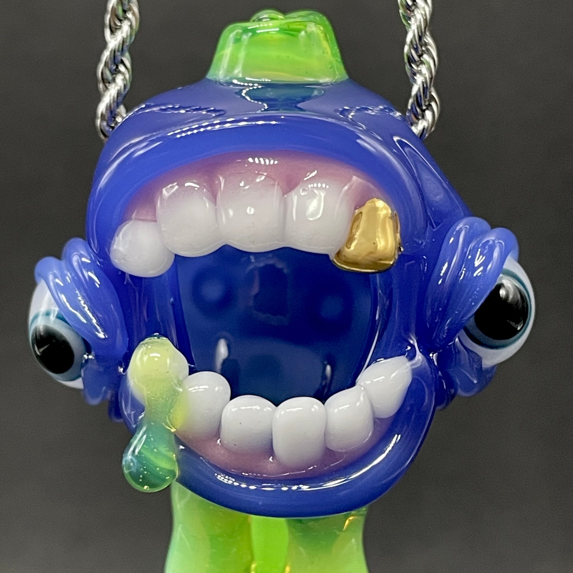 Leviathan Glass Drippy screamer pendant - hand-blown art