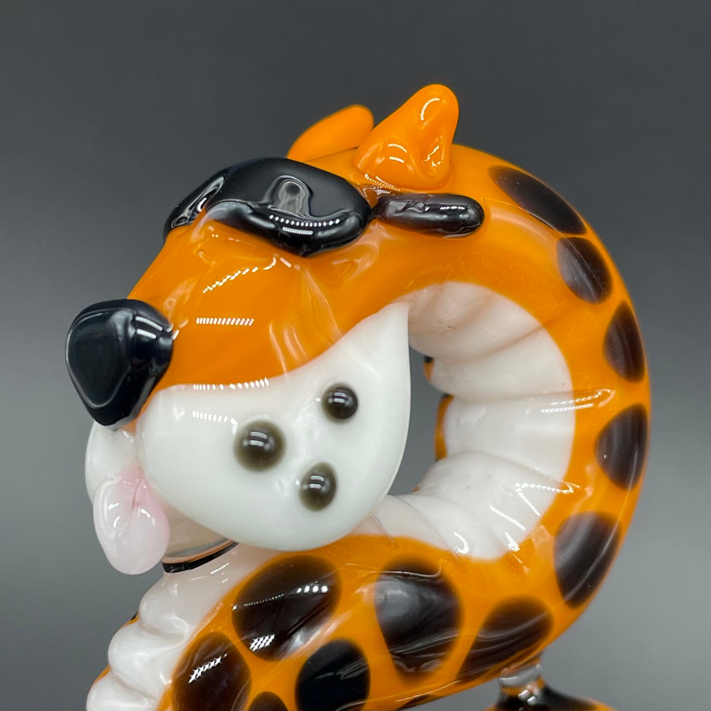 Hand-blown Slithering Chester Cheetah glass pendant - Leviathan Glass original