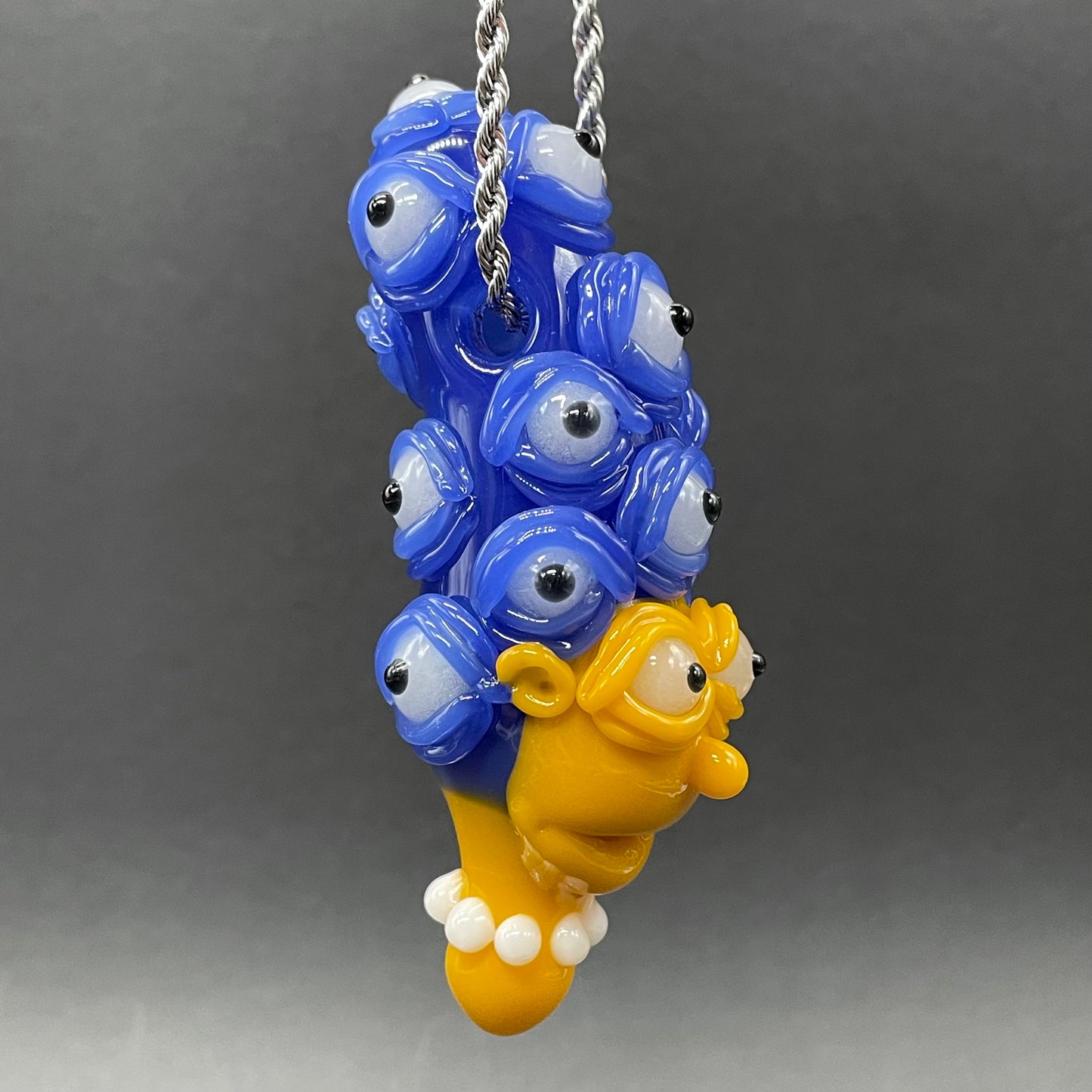 Leviathan Glass Marge Simpson Mutant Pendant - hand-blown art