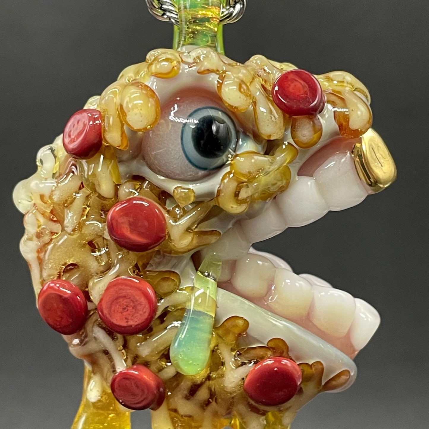 Pizza fiend pendant glass art - premium handcrafted piece