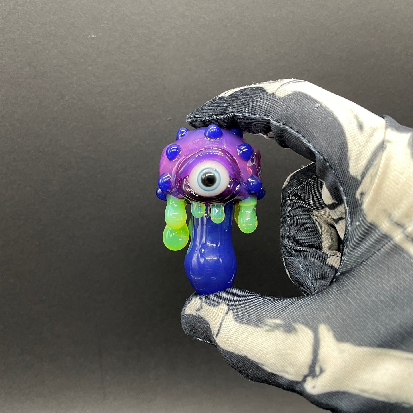 Hand-blown About last night glass mushroom pendant - Leviathan Glass original