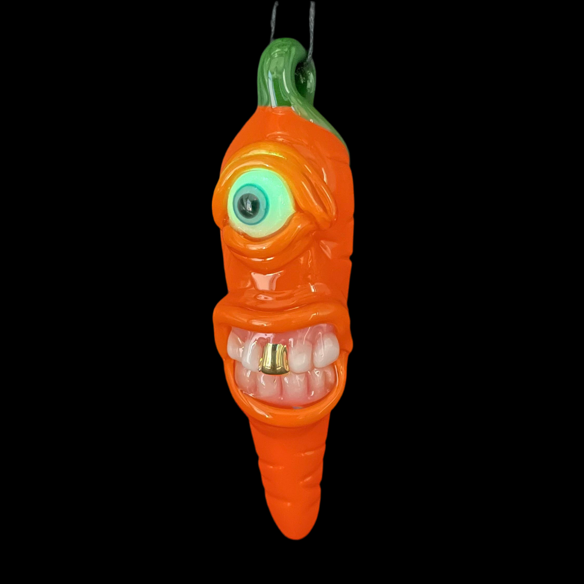 Leviathan Glass Glass carrot pendant - hand-blown art