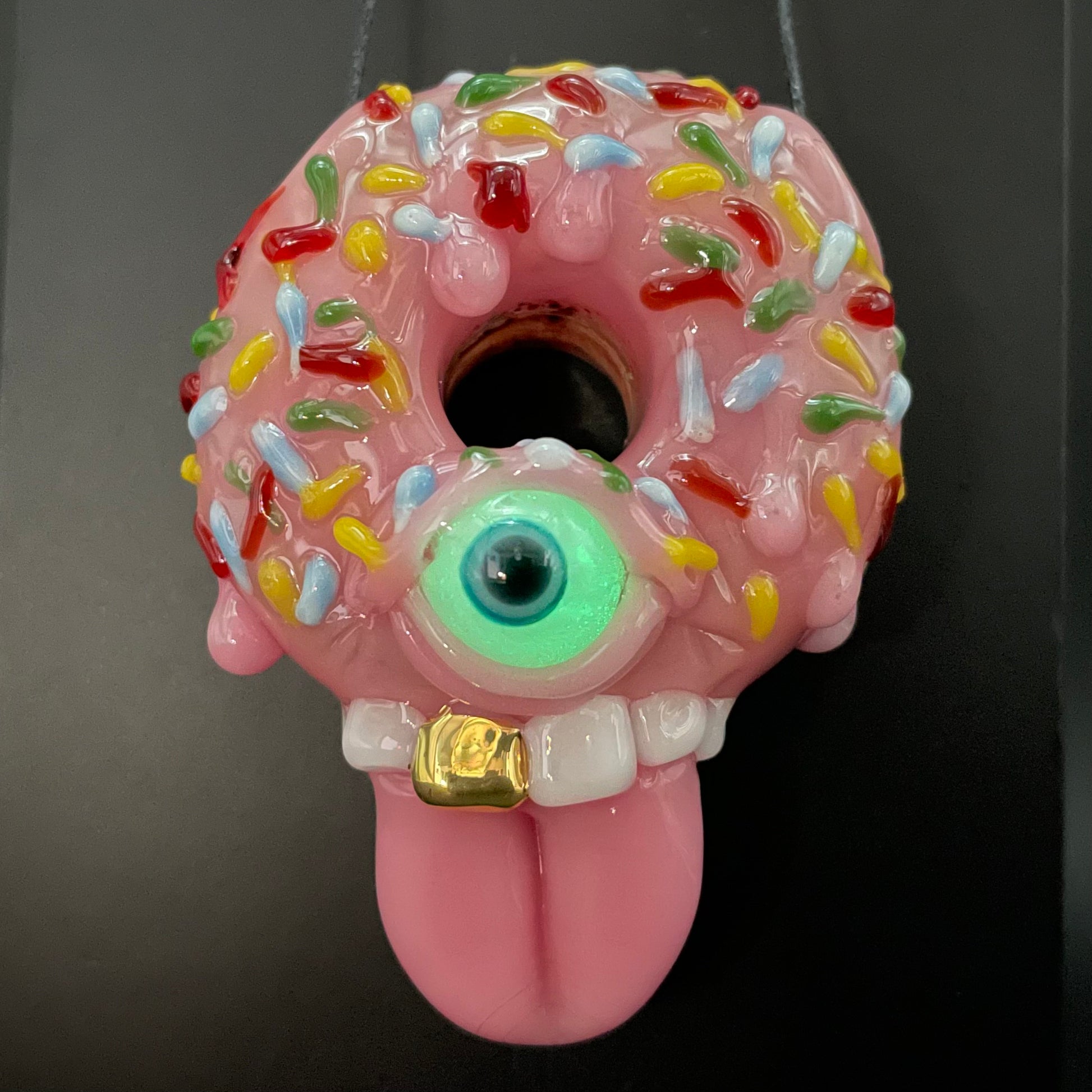 Hand-blown Mmmm doughnuts - Leviathan Glass original