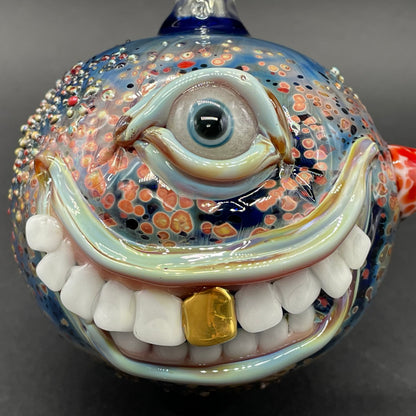 Smiling cyclops ornament by Leviathan Glass - artisan detail