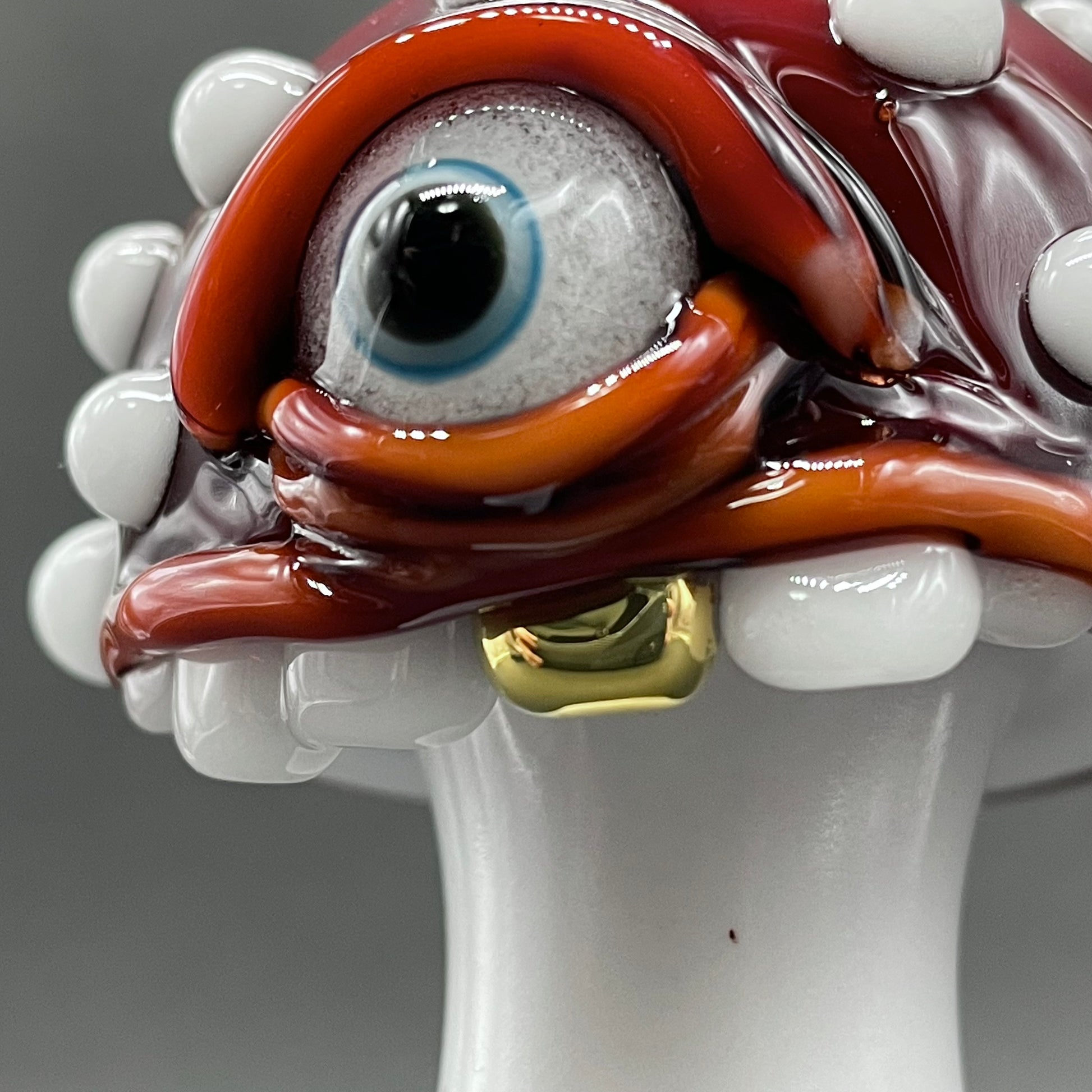 Leviathan Glass Cyclops mushroom ornament - hand-blown art