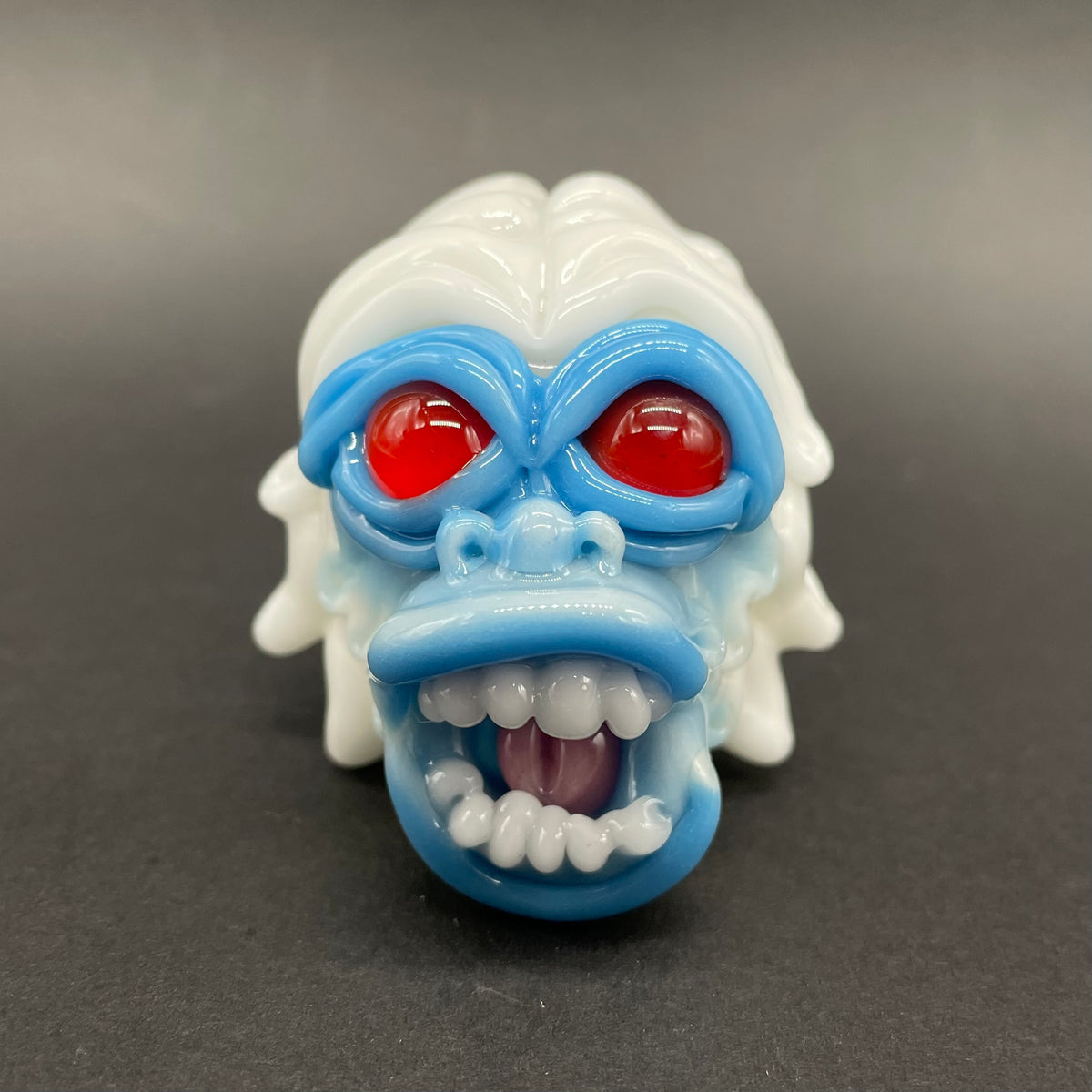 Blown glass yeti pendant