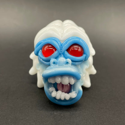 Blown glass yeti pendant