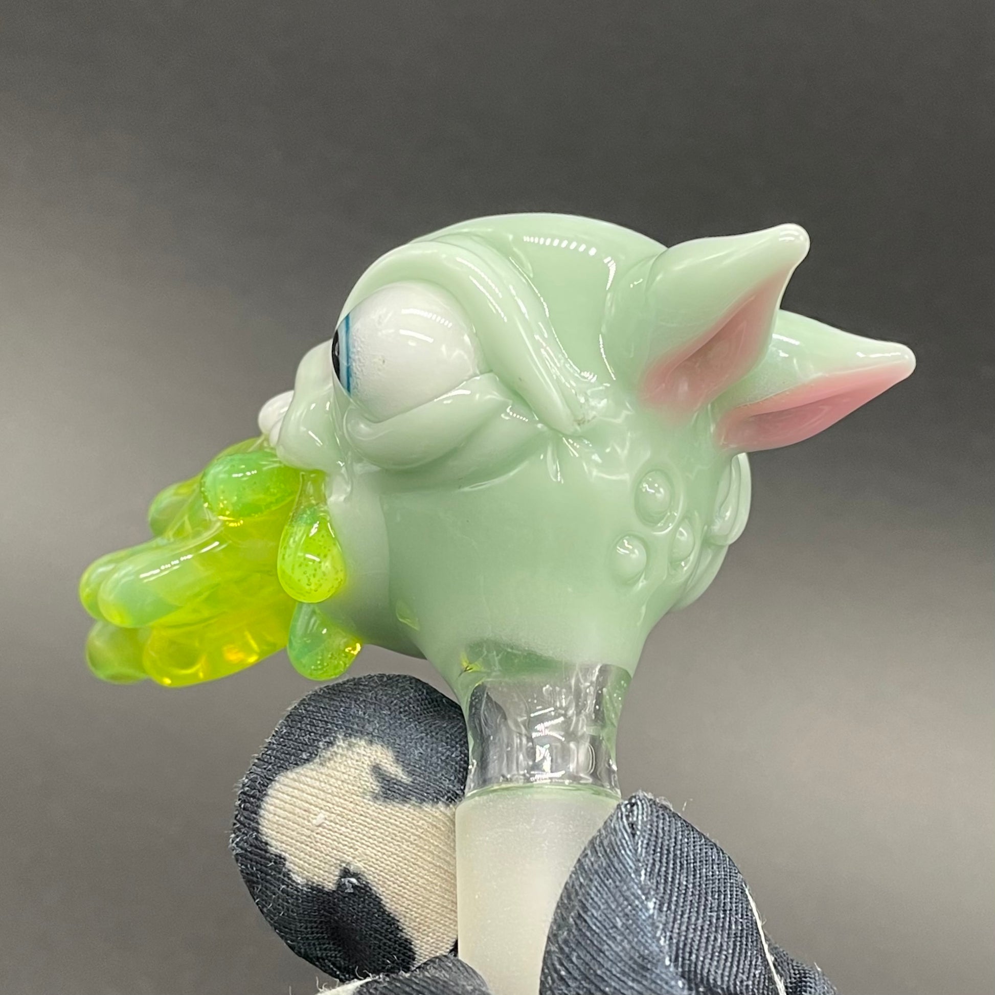Hand-blown 14mm 4 hole barf slide - Leviathan Glass original