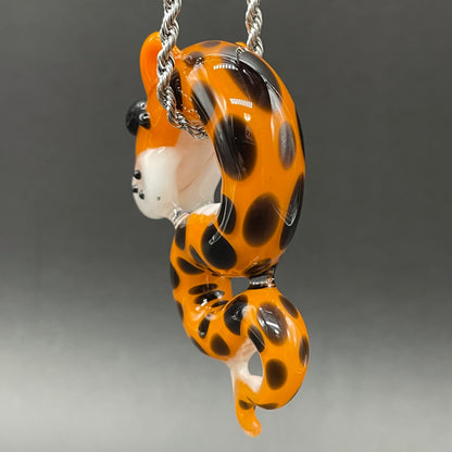 Slithering Chester Cheetah glass pendant