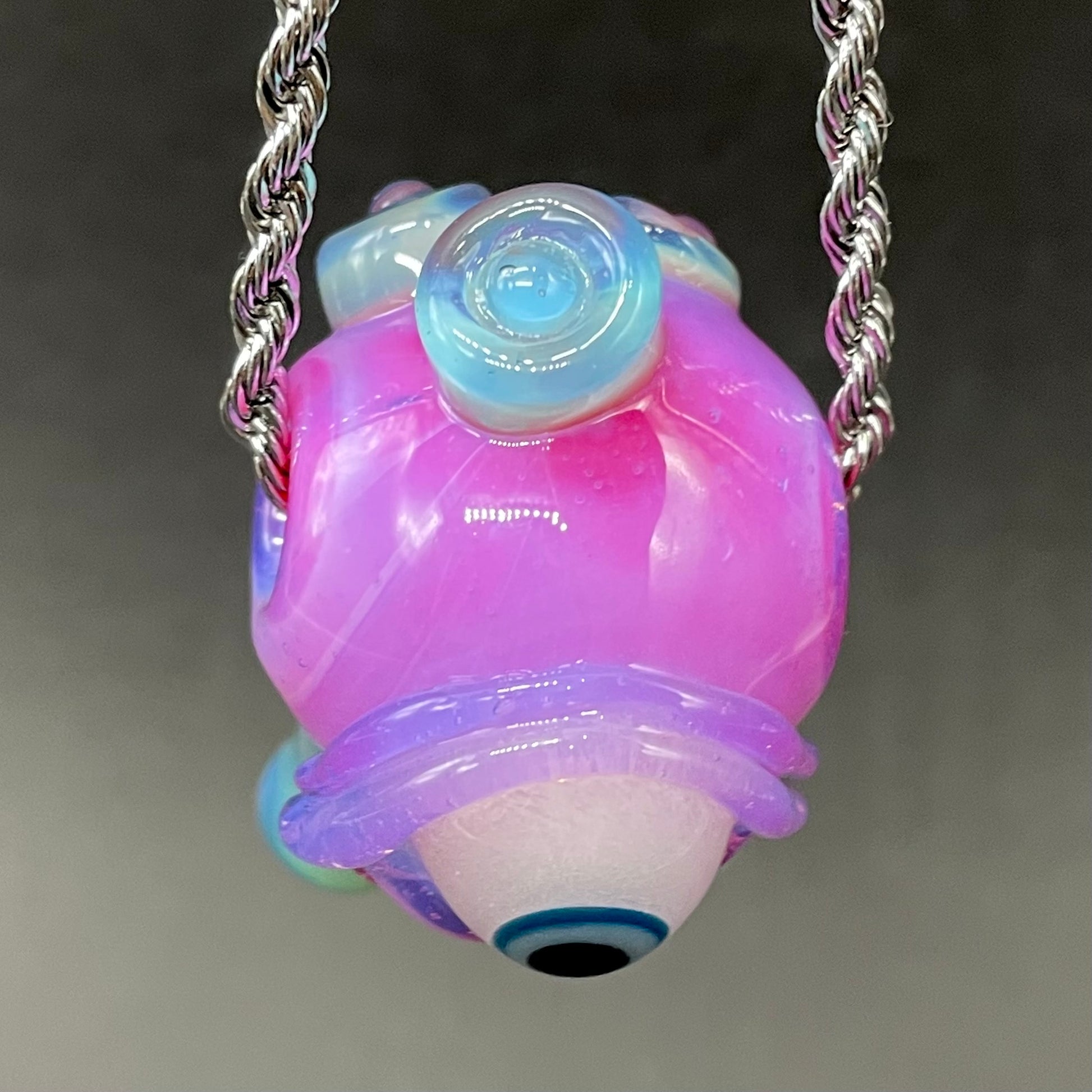 Artisan glass Drippy cyclops glass pendant - detailed craftsmanship