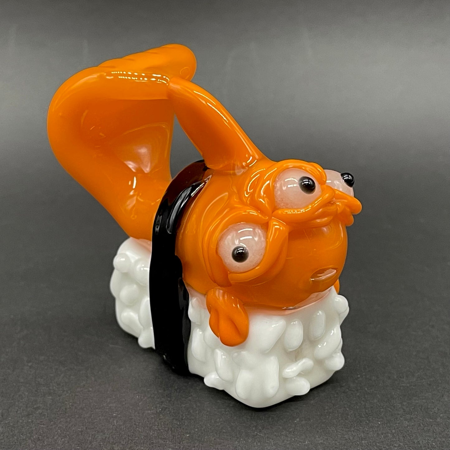 Mutant three eyed fish sushi glass pendant