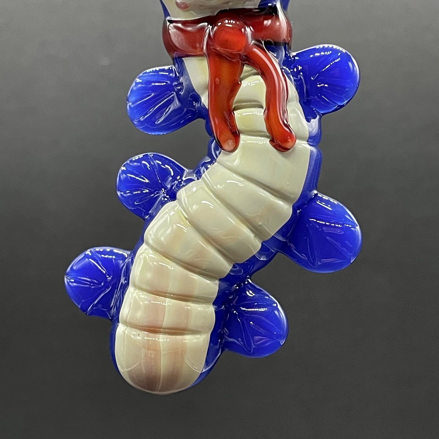 Hand-blown Labyrinth worm pendant - Leviathan Glass original