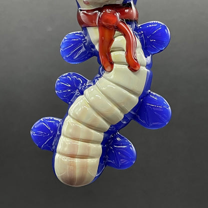 Hand-blown Labyrinth worm pendant - Leviathan Glass original