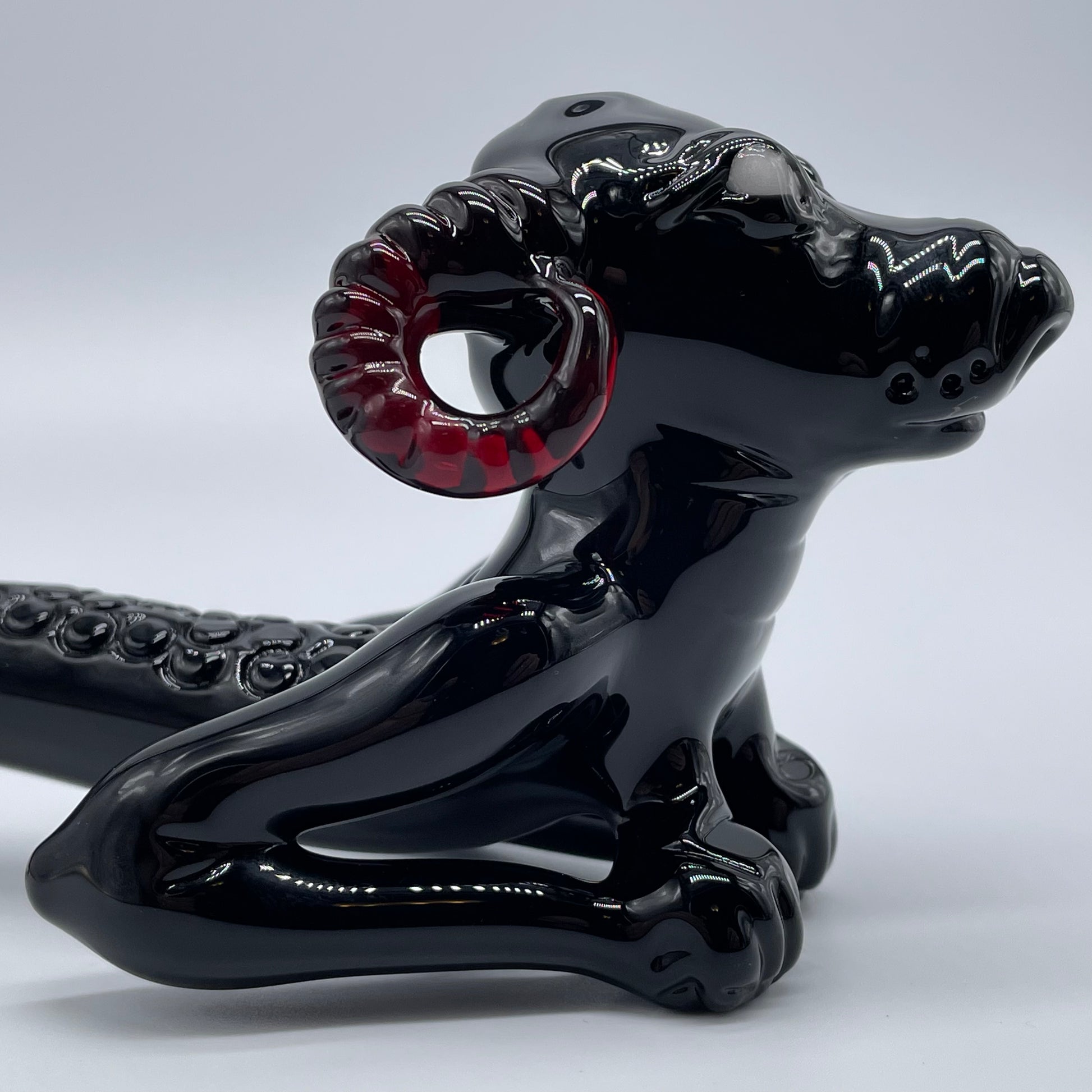 Hand-blown Demon dog Sherlock - Leviathan Glass original