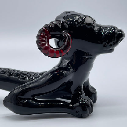 Hand-blown Demon dog Sherlock - Leviathan Glass original