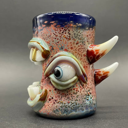 Screaming shot glass detail view - premium glass art