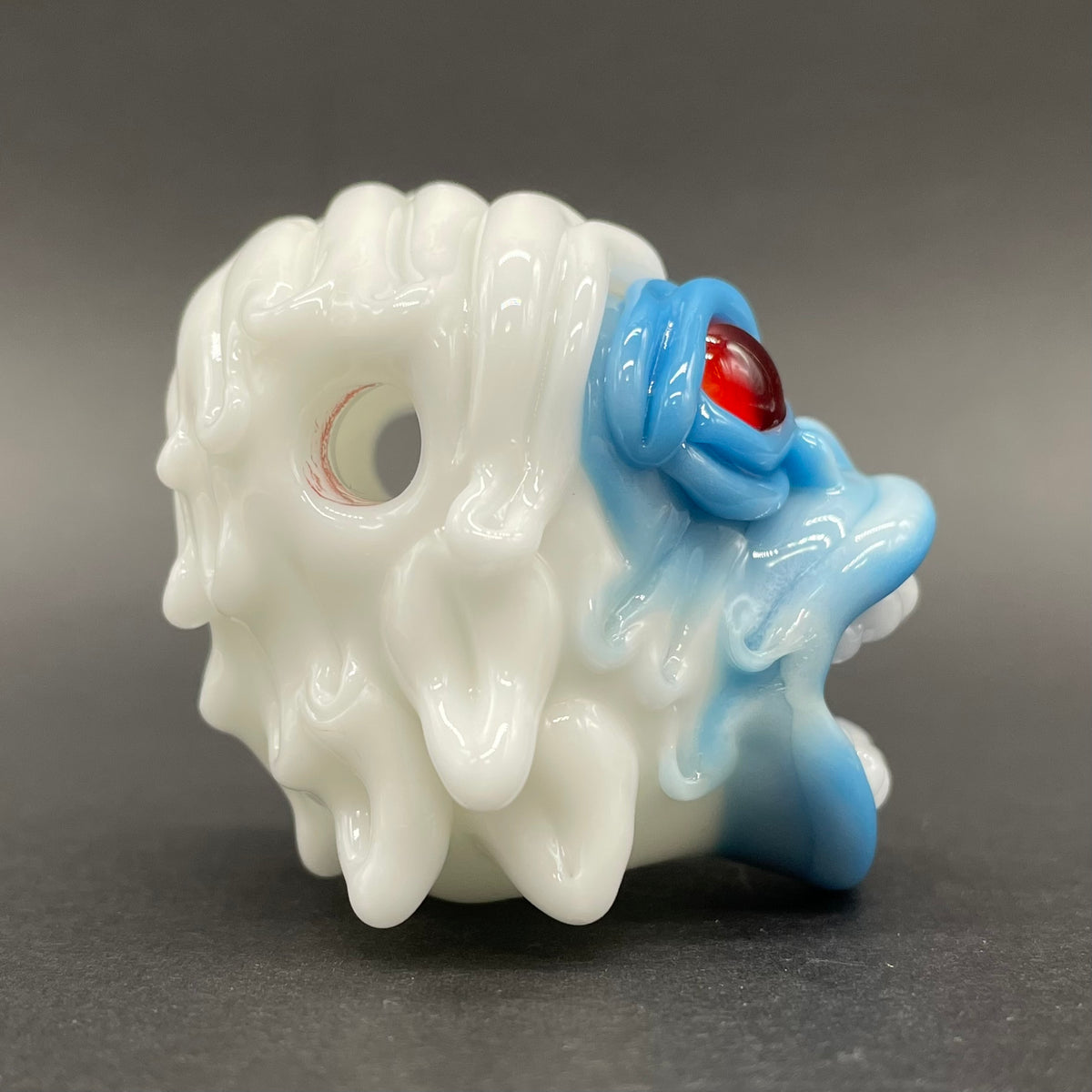 Blown glass yeti pendant