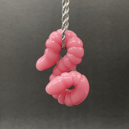glass earthworm pendant