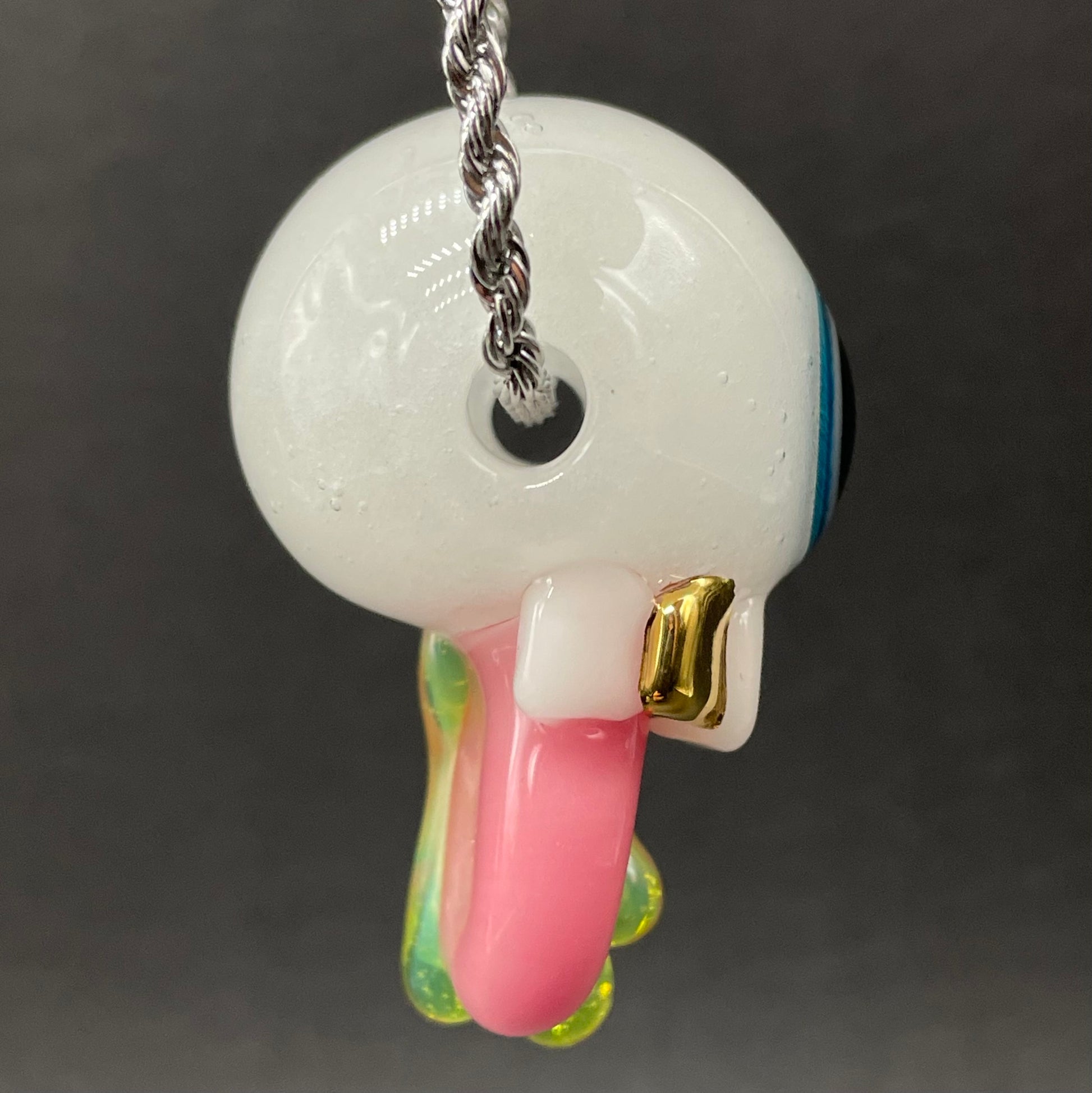 Glow in the dark eye pendant glass art - premium handcrafted piece