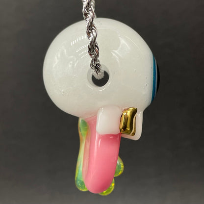 Glow in the dark eye pendant glass art - premium handcrafted piece