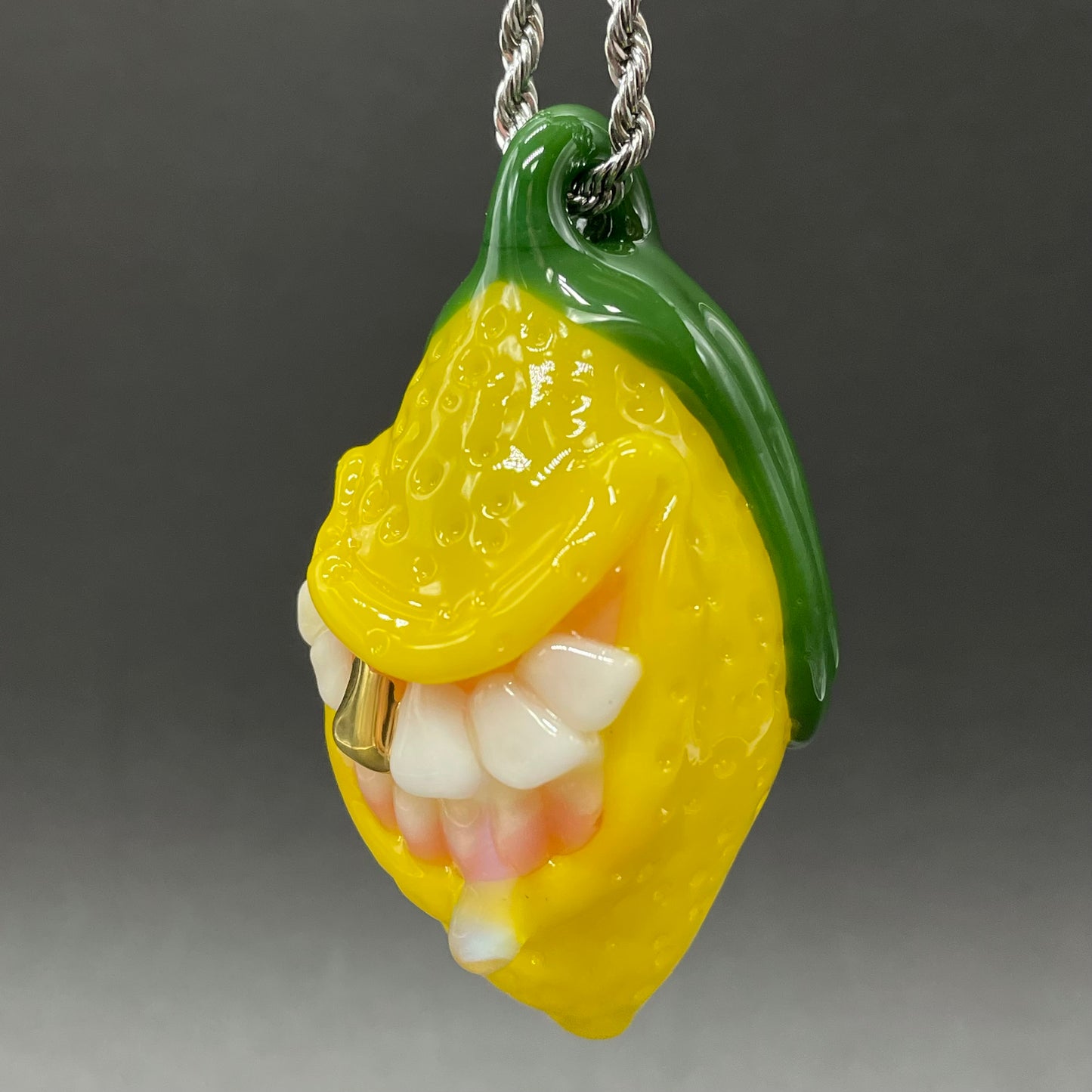 Grinning lemon pendant