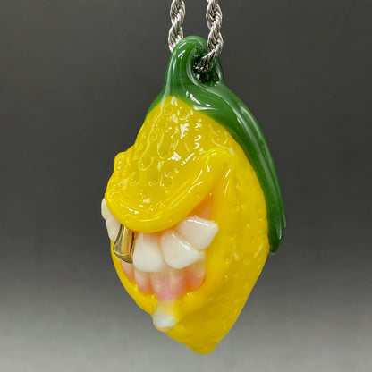 Grinning lemon pendant