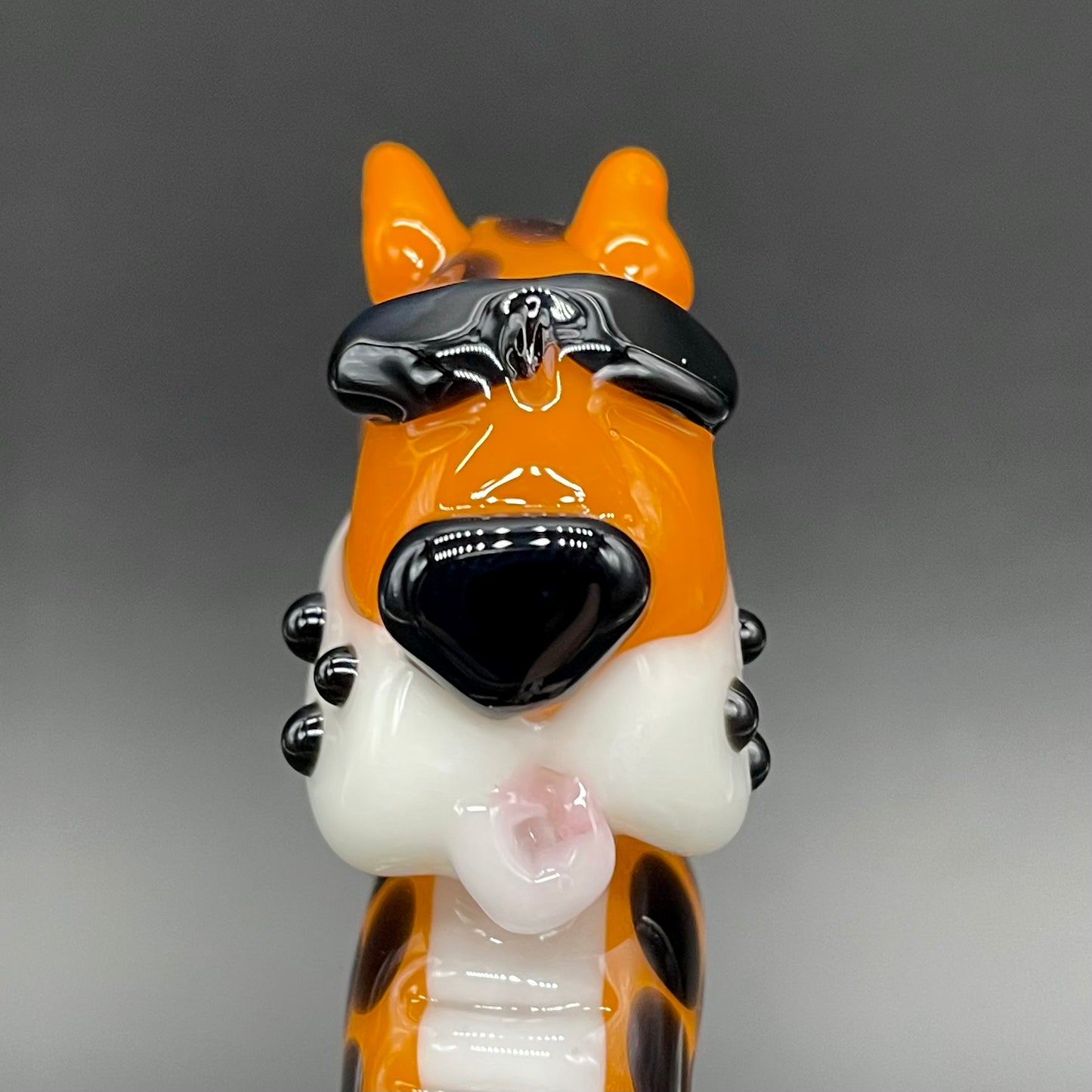 Hand-blown Slithering Chester Cheetah glass pendant - Leviathan Glass original