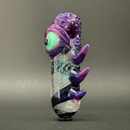 Hand-blown Royal jelly dichroic cyclops pendant - Leviathan Glass original
