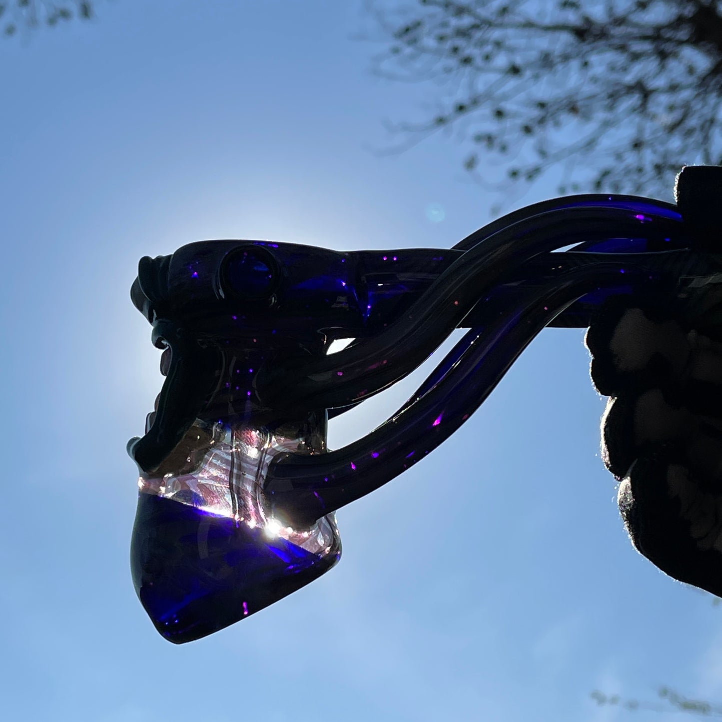 Hand-blown Screaming tentacle bubbler - Leviathan Glass original