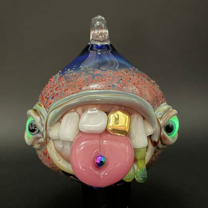 Hand-blown Pierced tongue cyclops ornament - Leviathan Glass original