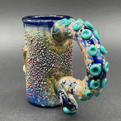 Tentacle espresso cup by Leviathan Glass - artisan detail