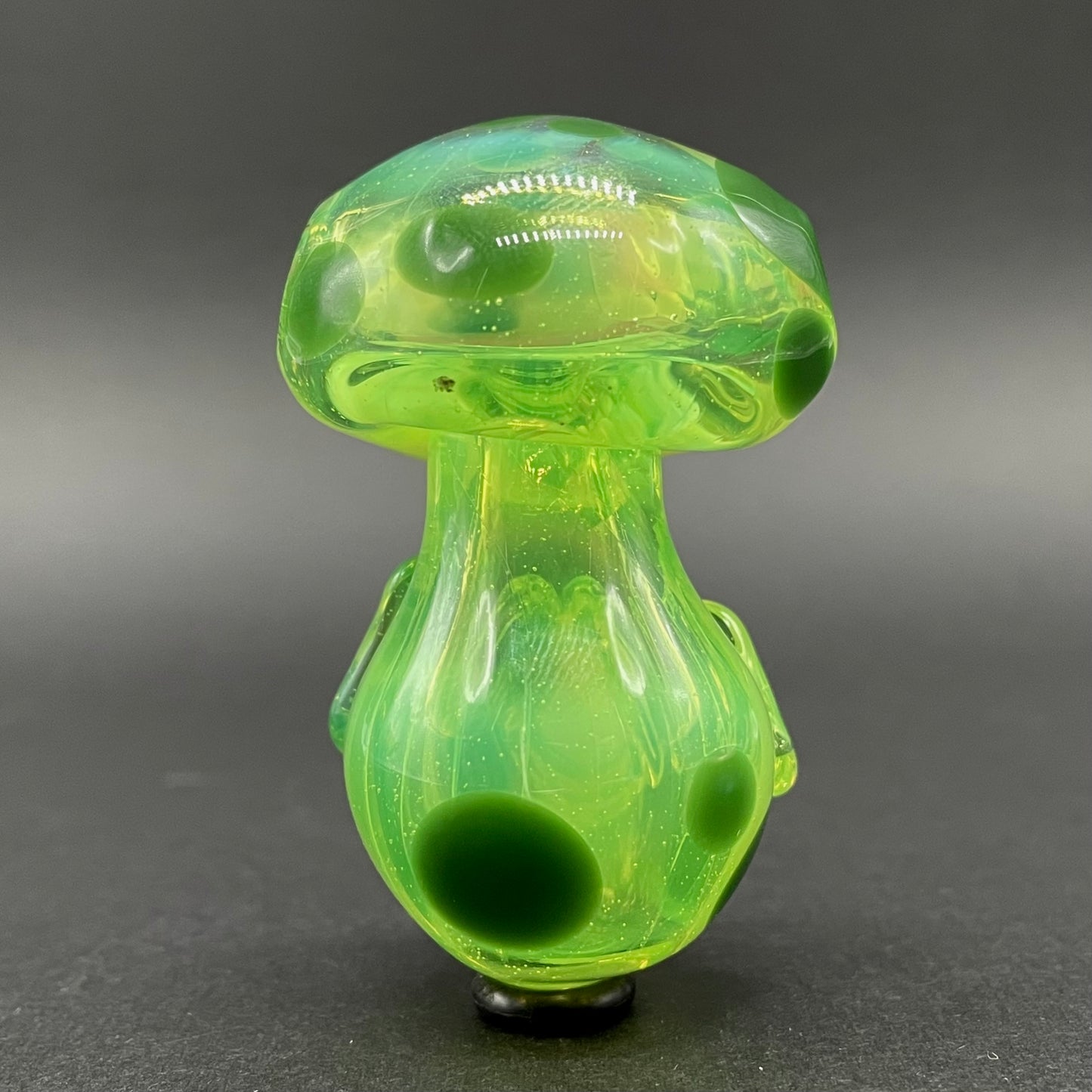 Hand-blown Green slime mushroom monster - Leviathan Glass original