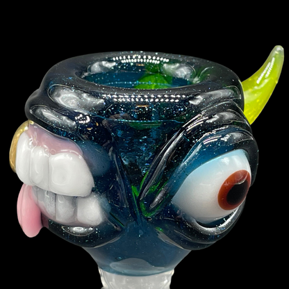 Hand-blown glass 14mm heavy stardust slide by Leviathan Glass