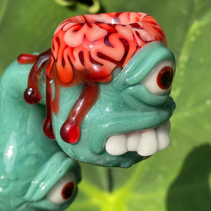 Premium 18mm single hole Brainless bob slide - collectible glass art
