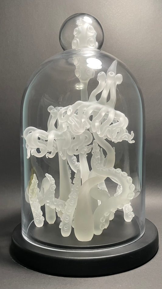 Hand-blown glass Amoeba Bell Jar 2 by Leviathan Glass