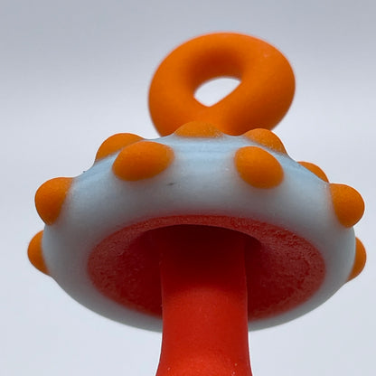 Leviathan Glass Orange mushroom pendant - hand-blown art