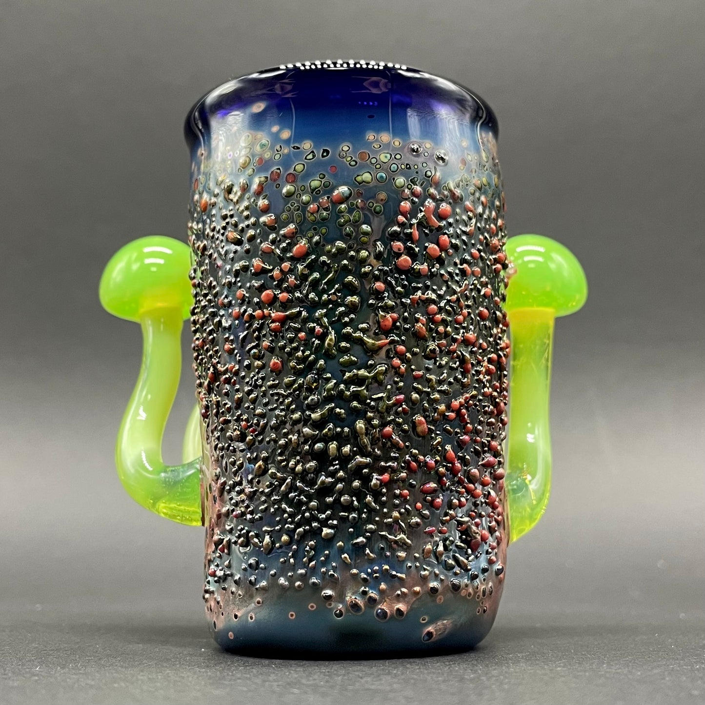 Hand-blown Green slime mushroom shot glass - Leviathan Glass original