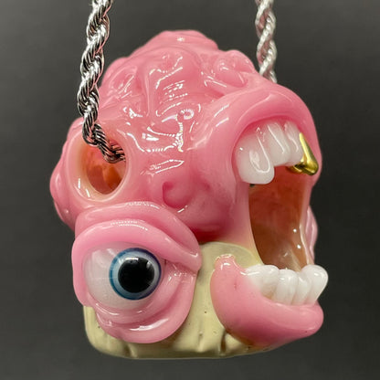 Leviathan Glass Cupcake pendant - hand-blown art