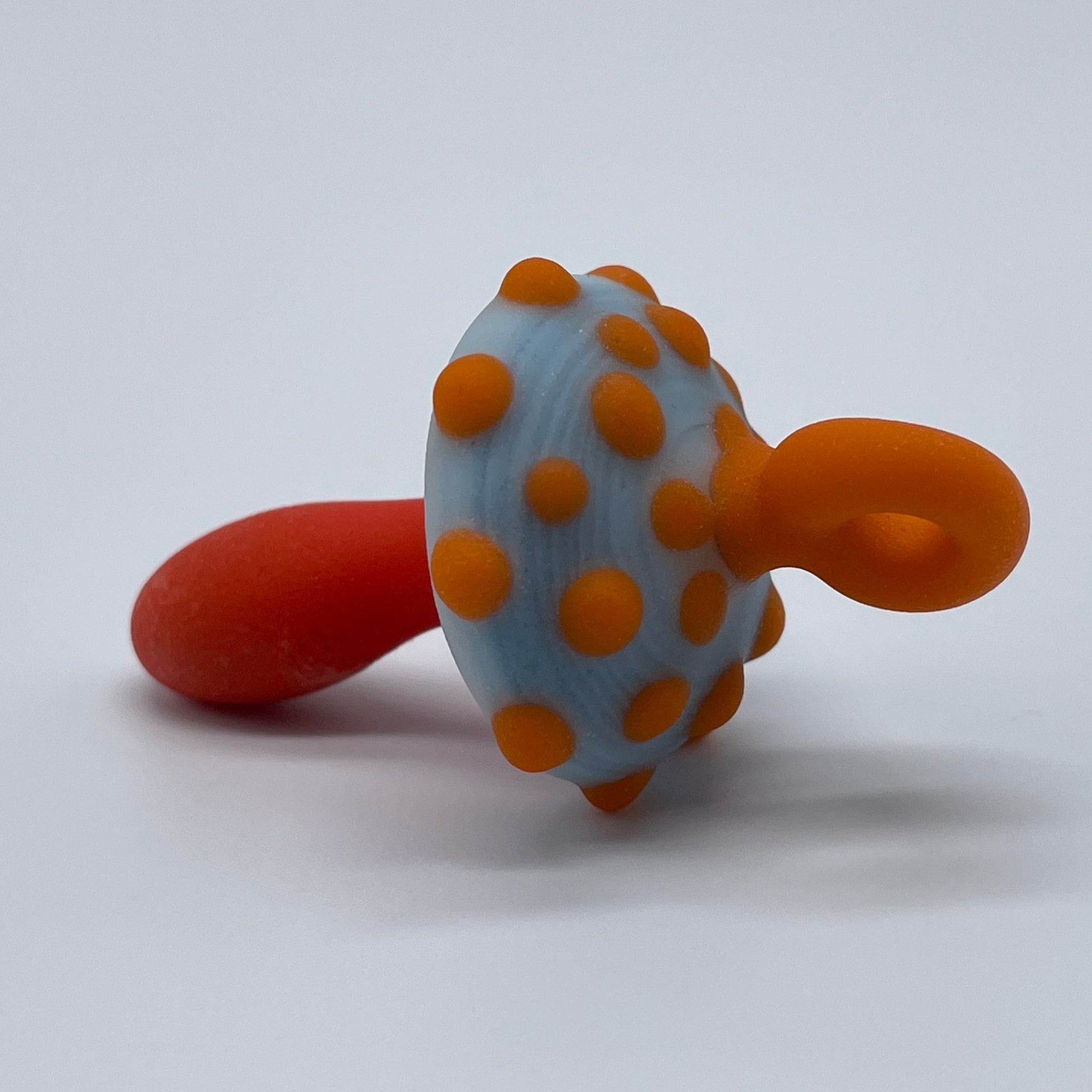 Orange mushroom pendant craftsmanship - artisan glass work